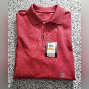Mens S Van Hessen polo golf shirt deep claret NWT